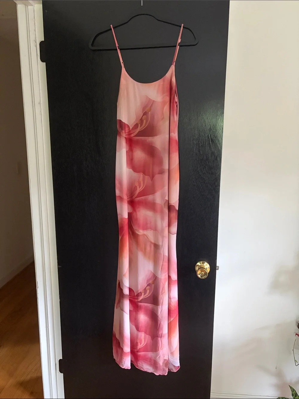 12th Tribe Amora Pink Floral Mesh Maxi Dress Size L